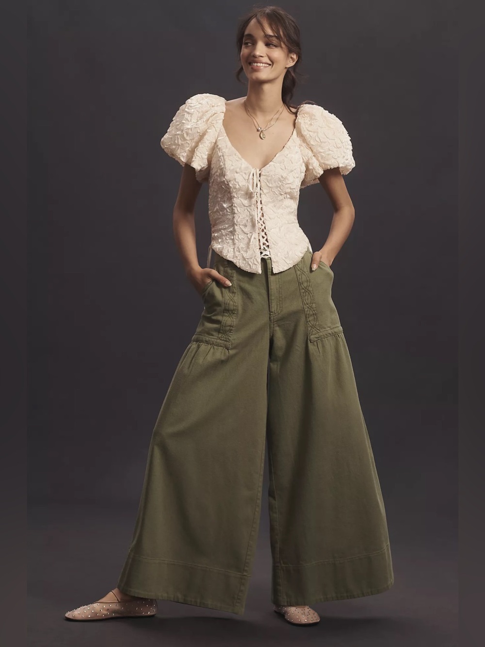 Anthropologie Pilcro The Soft Rancher Green Pants 32T